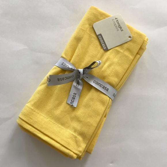 Coincasa Other - Coincasa Set of 4 Cotton Table Napkins in Yellow
